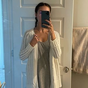 Poof Apparel White cardigan Size M